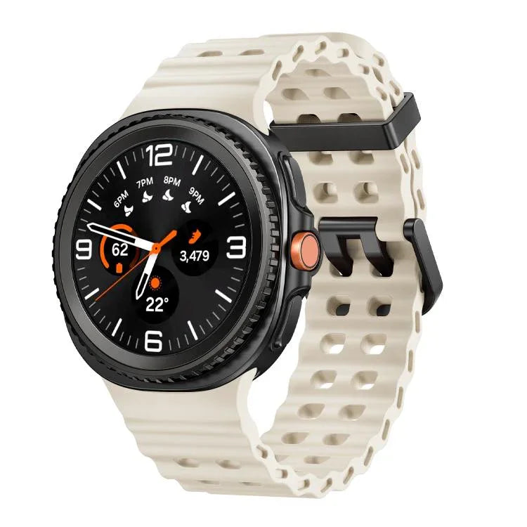 Ocean Style Quick Release Buckle Solid Color Silicone Watch Band, For Samsung Galaxy Watch8 / Watch8 Classic