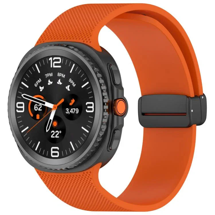 Small Plaid Texture Magnetic Buckle Silicone Watch Band, For Samsung Galaxy Watch8 / Watch8 Classic