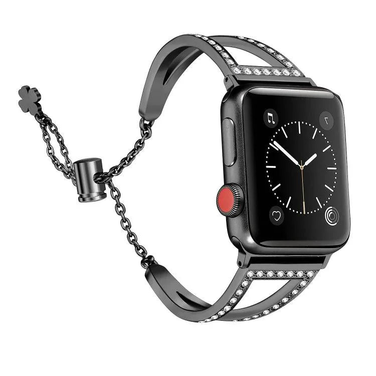 V-Shaped Diamond Zinc Alloy Watch Band, For Apple Watch 46mm / 49mm / 45mm / 44mm, For Apple Watch 42mm / 41mm / 40mm / 38mm