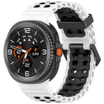 Marine Dual Buckle Two Color Silicone Watch Band, For Samsung Galaxy Watch8 / Watch8 Classic