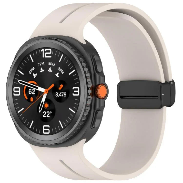 Fold Magnetic Buckle Silicone Watch Band, For Samsung Galaxy Watch8 / Watch8 Classic