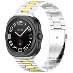 Three Beads Stainless Steel Watch Band with Removal Tool, For Samsung Galaxy Watch Ultra 47mm / Ultra 2025, For Samsung Galaxy Watch8 / Watch8 Classic