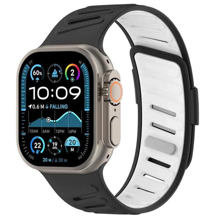 Oblique Buckle Breathable Two-Color Silicone Watch Band, For Apple Watch 46mm / 49mm / 45mm / 44mm