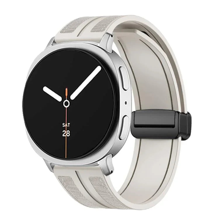 Fold Magnetic Buckle Hybrid Nylon Silicone Watch Band, For Samsung Galaxy Watch8 / Watch8 Classic