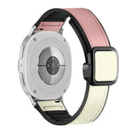 Square Magnetic Buckle Leather Skin Silicone Watch Band, For Samsung Galaxy Watch8 / Watch8 Classic