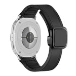 Square Magnetic Buckle Leather Skin Silicone Watch Band, For Samsung Galaxy Watch8 / Watch8 Classic