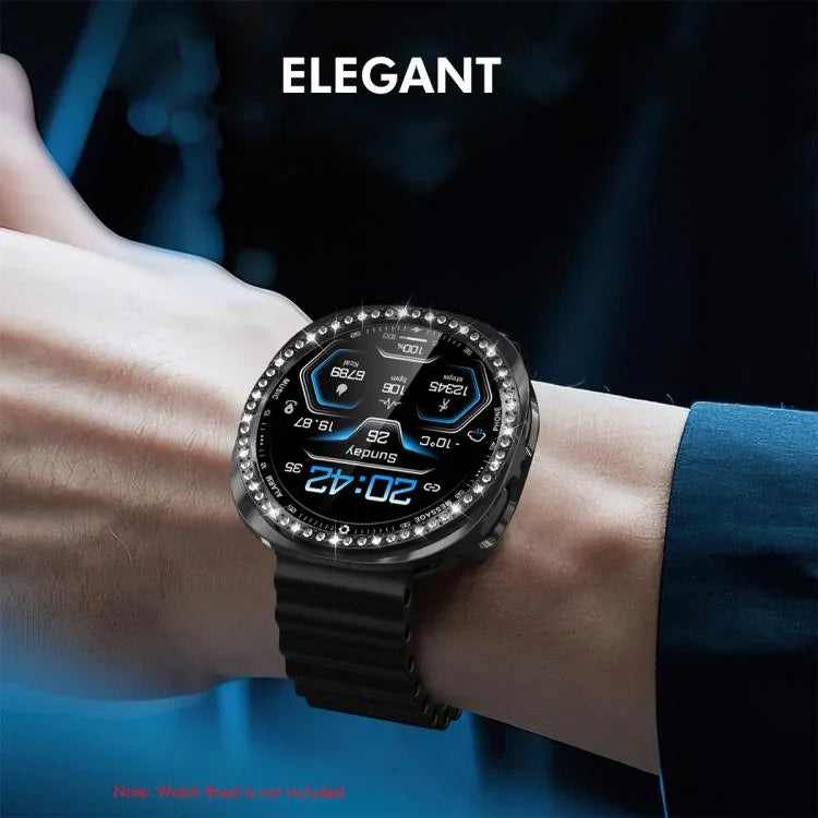 ENKAY Hat-Prince Diamond PC Watch Cover with Full Coverage PMMA Soft Film, For Samsung Galaxy Watch8 44mm, For Samsung Galaxy Watch8 40mm