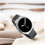Round Tail Square Buckle Leather Watch Band, For Samsung Galaxy Watch8 / Watch8 Classic