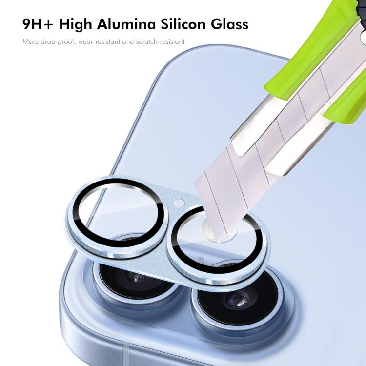 ENKAY Anti-reflection Camera Lens Frosted Armor Aluminium Alloy Tempered Glass Film, For iPhone 17