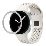 Rhombic Texture Bezel and Black Reverse Buckle Silicone Watch Band, For Samsung Galaxy Watch8 44mm, For Samsung Galaxy Watch8 40mm