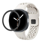 Rhombic Texture Bezel and Black Reverse Buckle Silicone Watch Band, For Samsung Galaxy Watch8 44mm, For Samsung Galaxy Watch8 40mm