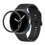 Rhombic Texture Bezel and Solid Color Stitched Silicone Watch Band, For Samsung Galaxy Watch8 44mm, For Samsung Galaxy Watch8 40mm