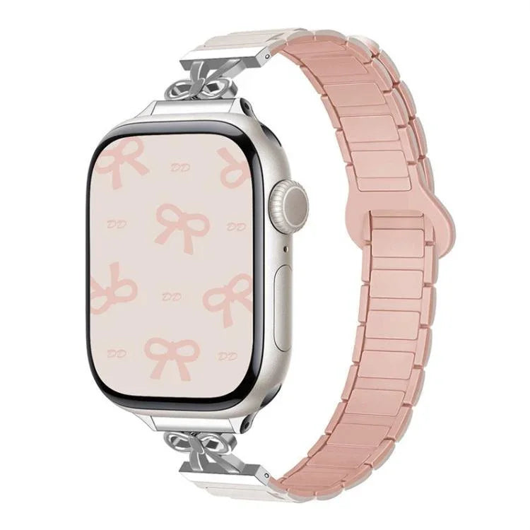 Bow Small Waist Magnetic Silicone Watch Band, For Apple Watch 46mm / 49mm / 45mm / 44mm, For Apple Watch 42mm / 41mm / 40mm / 38mm