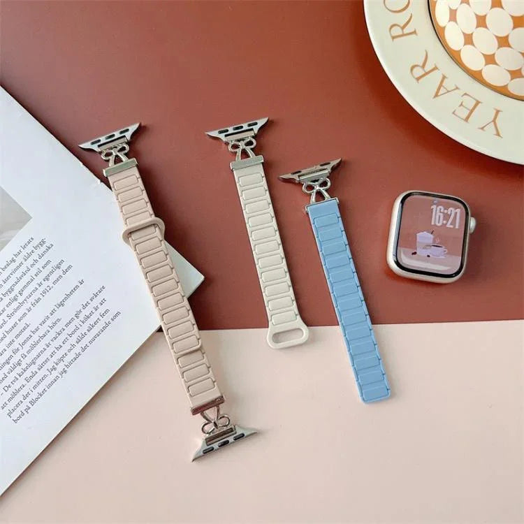 Bow Small Waist Magnetic Silicone Watch Band, For Apple Watch 46mm / 49mm / 45mm / 44mm, For Apple Watch 42mm / 41mm / 40mm / 38mm
