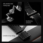 Knurled Texture Folding Buckle Silicone Watch Band, For Apple Watch 46mm / 49mm / 45mm / 44mm
