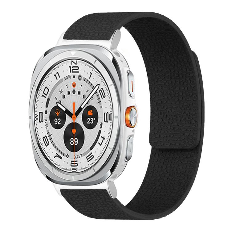 Lychee Texture Soft Magnetic Silicone Watch Band, For Samsung Galaxy Watch Ultra 47mm / Ultra 2025, For Samsung Galaxy Watch8 / 8 Classic
