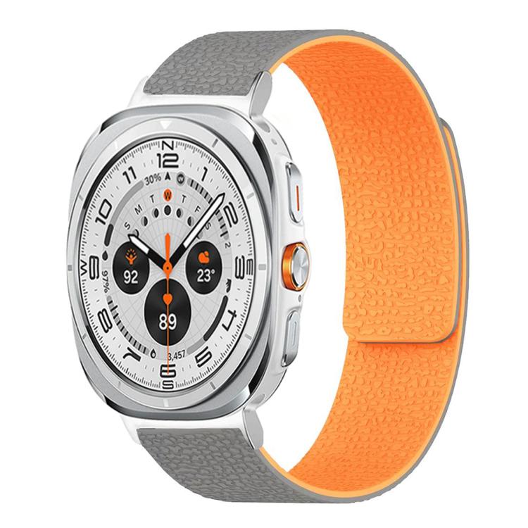 Lychee Texture Soft Magnetic Silicone Watch Band, For Samsung Galaxy Watch Ultra 47mm / Ultra 2025, For Samsung Galaxy Watch8 / 8 Classic