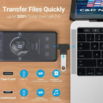 JUNSUNMAY 2 in 1 OTG Converter USB 3.0 to Micro USB and Type-C Adapter, 2 in 1