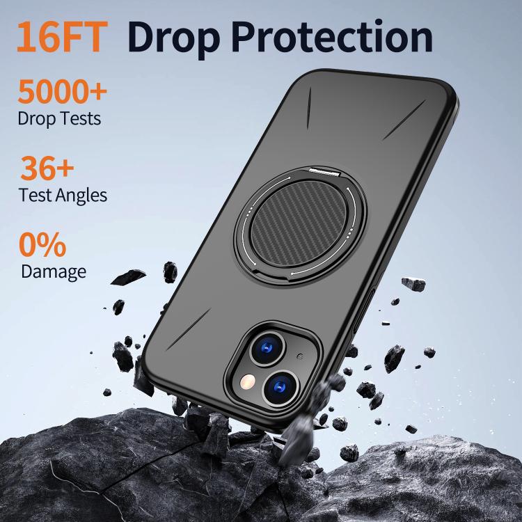 Kalebol Magnetic MagSafe Rotation Holder PC Phone Case, For iPhone 13