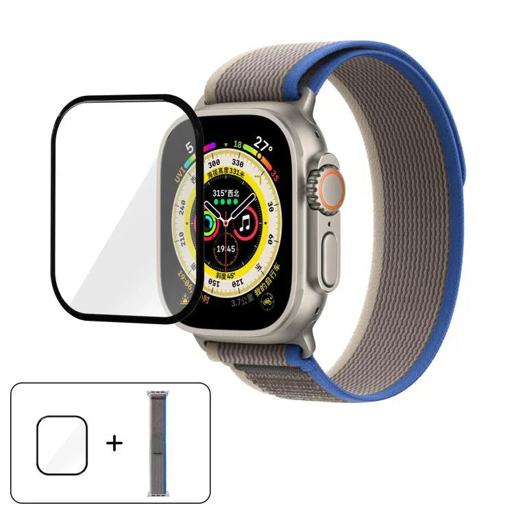 Wild Path Loop Nylon Watch Band with 3D Curved Film, For Apple Watch Series 10 46mm, For Apple Watch Series 10 42mm, For Apple Watch 6 / 5 / 4 / SE 44mm