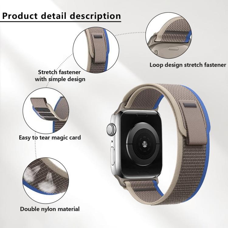 Wild Path Loop Nylon Watch Band with 3D Curved Film, For Apple Watch Series 10 46mm, For Apple Watch Series 10 42mm, For Apple Watch 6 / 5 / 4 / SE 44mm