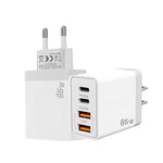 TE-PD44 Dual USB-A Dual Type-C 4-port Mobile Phone Charger, EU Plug, US Plug
