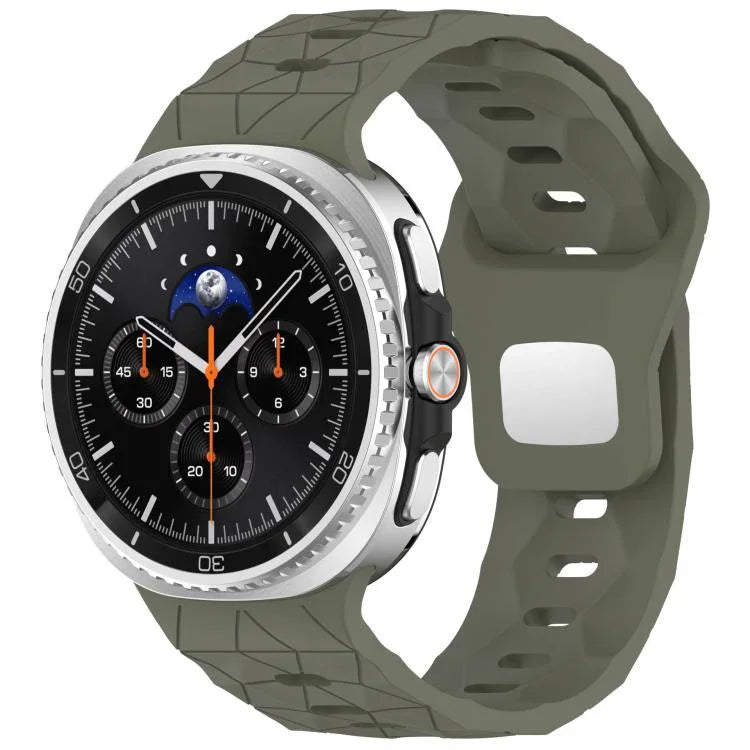 Football Texture Reverse Steel Buckle Silicone Watch Band, For Samsung Galaxy Watch8 / Watch8 Classic