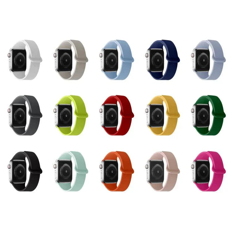 Lychee Pattern Magnetic Loop Silicone Watch Band, For Apple Watch 46mm / 49mm / 45mm / 44mm, For Apple Watch 42mm / 41mm / 40mm / 38mm