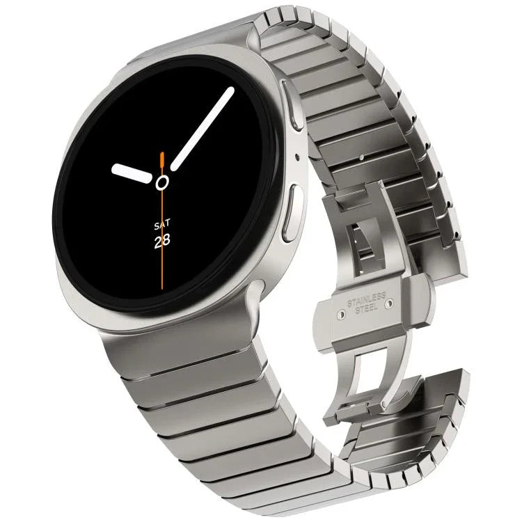One Beads Butterfly Buckle Stainless Steel Watch Band, For Samsung Galaxy Watch8 / Watch8 Classic