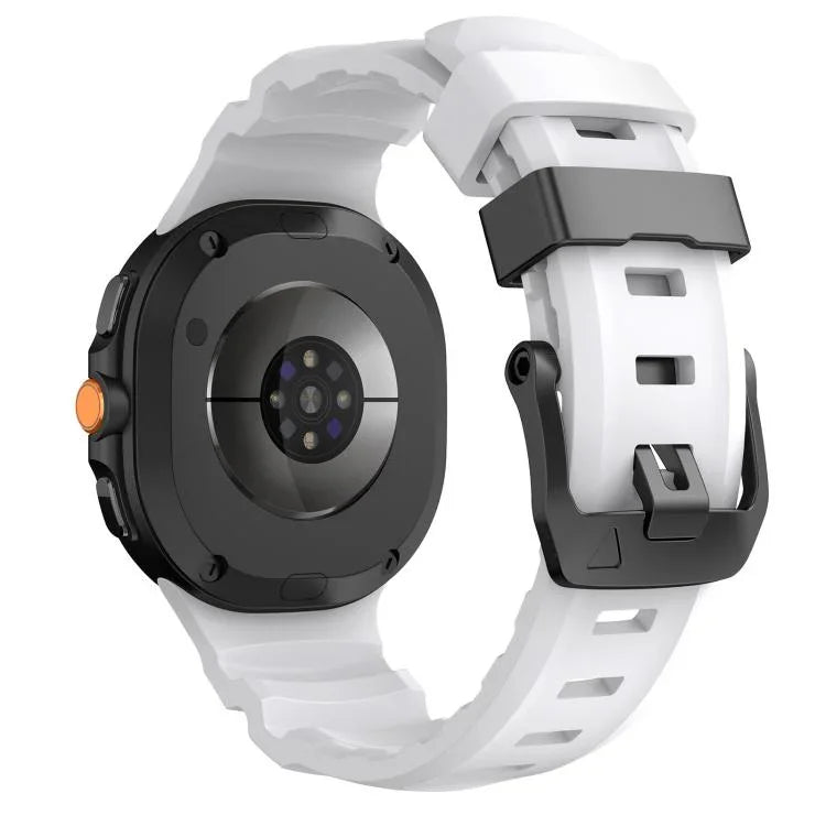 Black Buckle Sports Silicone Watch Band, For Samsung Galaxy Watch8 / Watch8 Classic