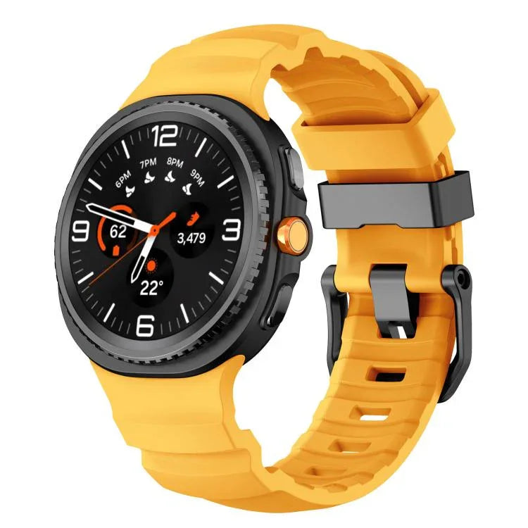 Black Buckle Sports Silicone Watch Band, For Samsung Galaxy Watch8 / Watch8 Classic