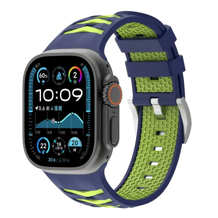Tire Texture Two-Color Silicone Watch Band, For Apple Watch 46mm / 49mm / 45mm / 44mm, For Apple Watch 42mm / 41mm / 40mm / 38mm