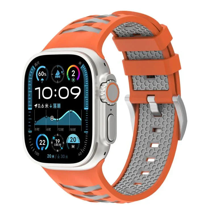 Tire Texture Two-Color Silicone Watch Band, For Apple Watch 46mm / 49mm / 45mm / 44mm, For Apple Watch 42mm / 41mm / 40mm / 38mm