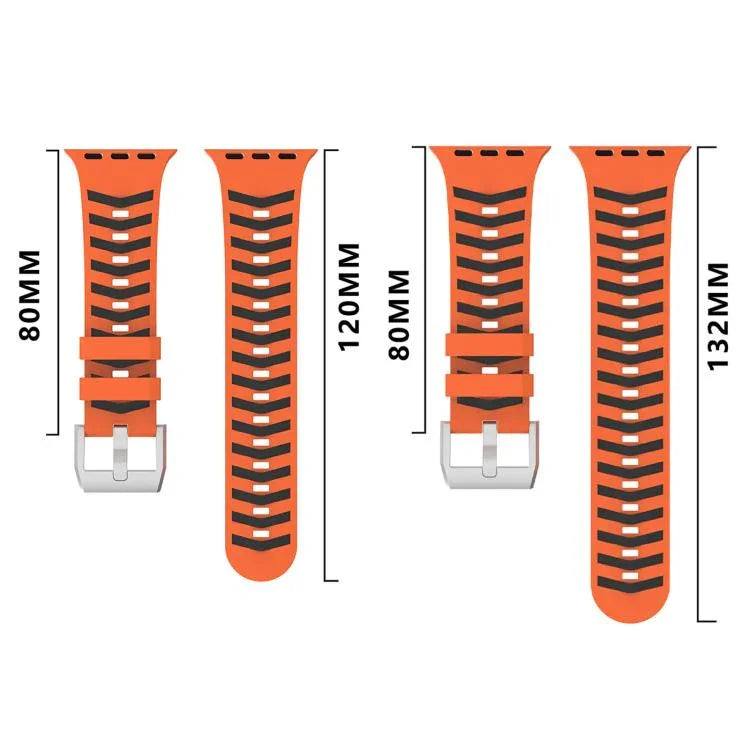 Tire Texture Two-Color Silicone Watch Band, For Apple Watch 46mm / 49mm / 45mm / 44mm, For Apple Watch 42mm / 41mm / 40mm / 38mm