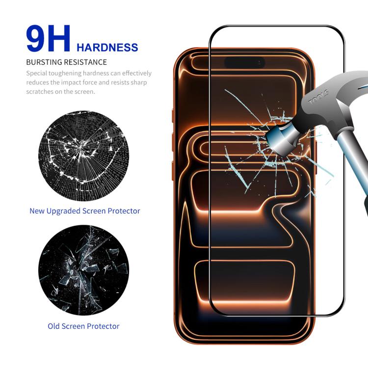 5pcs ENKAY Thickened Glue No White Edge High Aluminum-silicon Tempered Glass Film, For iPhone 17 Pro Max, For iPhone 17 Pro, For iPhone 17, For iPhone Air