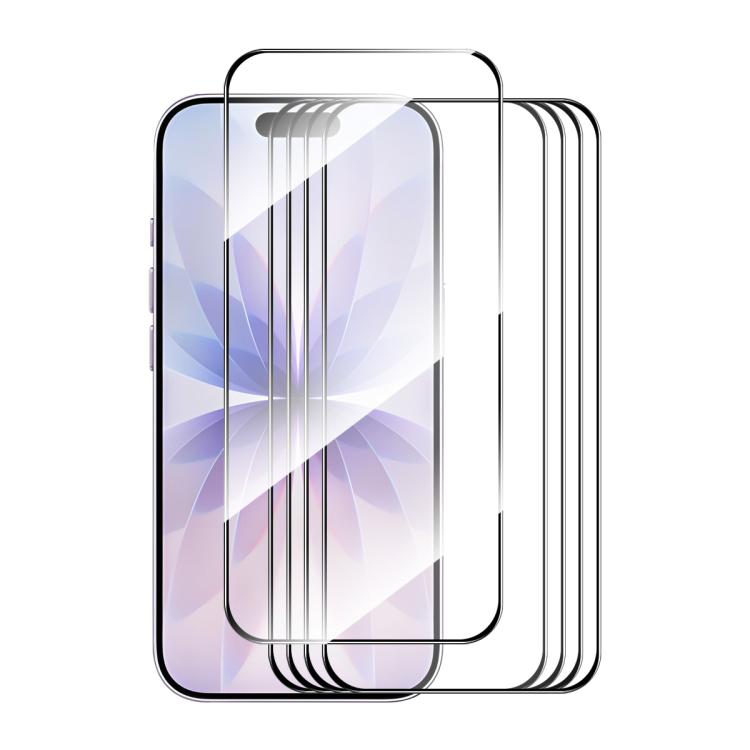 5pcs ENKAY Thickened Glue No White Edge High Aluminum-silicon Tempered Glass Film, For iPhone 17 Pro Max, For iPhone 17 Pro, For iPhone 17, For iPhone Air