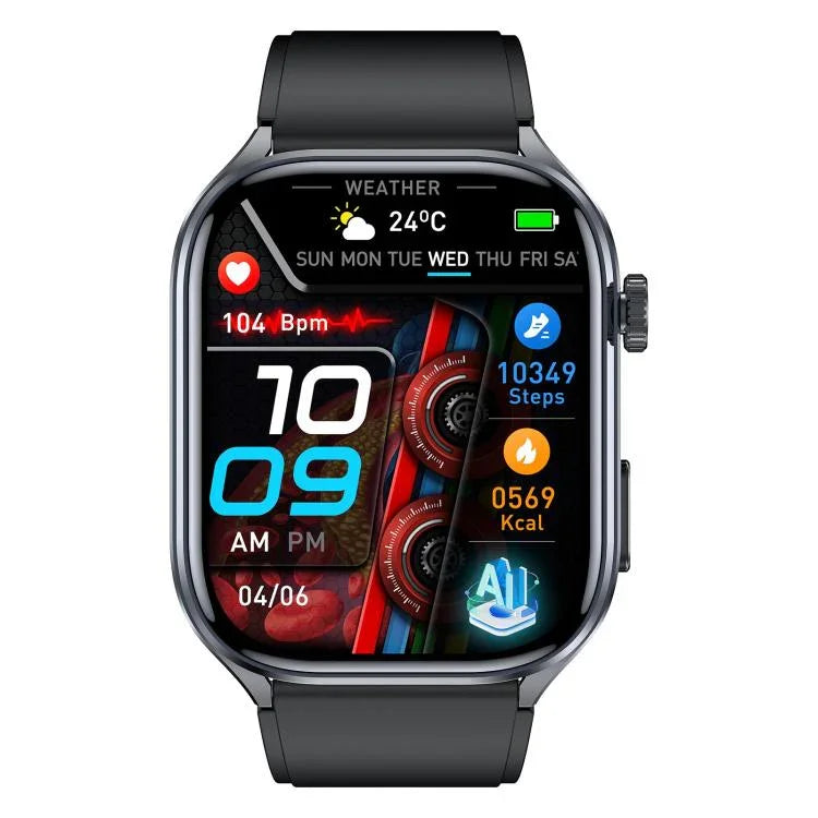 ET572 2.0 inch Color Screen Smart Watch Silicone Strap, Support Supports Health Monitoring / ECG