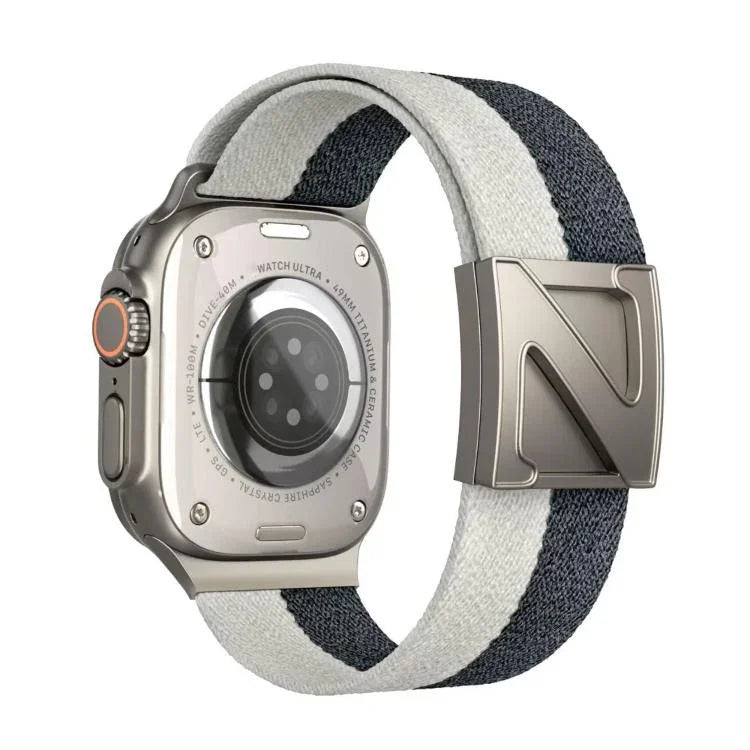 Z Shaped Magnetic Clasp Two Color Nylon Watch Band, For Apple Watch 46mm / 49mm / 45mm / 44mm, For Apple Watch 42mm / 41mm / 40mm / 38mm