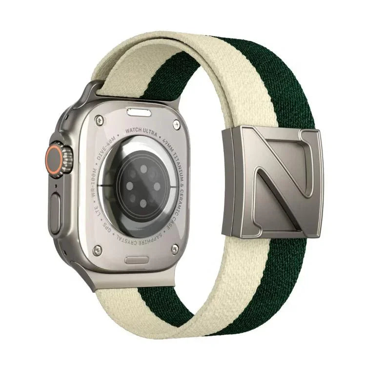 Z Shaped Magnetic Clasp Two Color Nylon Watch Band, For Apple Watch 46mm / 49mm / 45mm / 44mm, For Apple Watch 42mm / 41mm / 40mm / 38mm