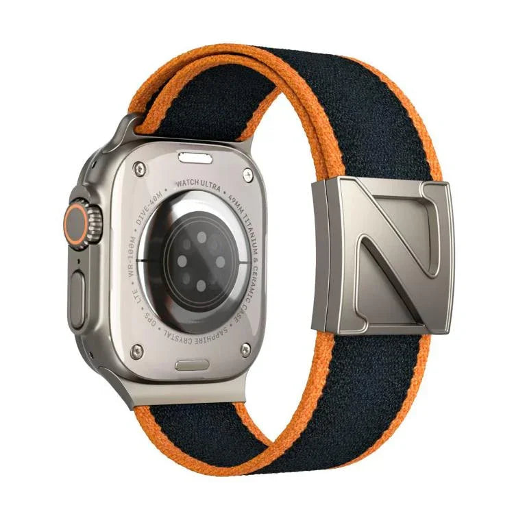 Z Shaped Magnetic Clasp Two Color Nylon Watch Band, For Apple Watch 46mm / 49mm / 45mm / 44mm, For Apple Watch 42mm / 41mm / 40mm / 38mm