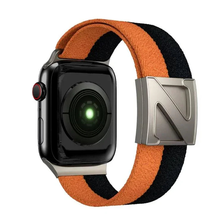 Z Shaped Magnetic Clasp Two Color Nylon Watch Band, For Apple Watch 46mm / 49mm / 45mm / 44mm, For Apple Watch 42mm / 41mm / 40mm / 38mm