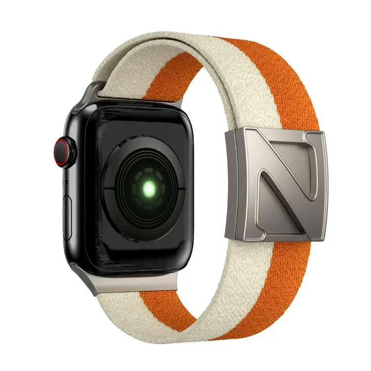 Z Shaped Magnetic Clasp Two Color Nylon Watch Band, For Apple Watch 46mm / 49mm / 45mm / 44mm, For Apple Watch 42mm / 41mm / 40mm / 38mm