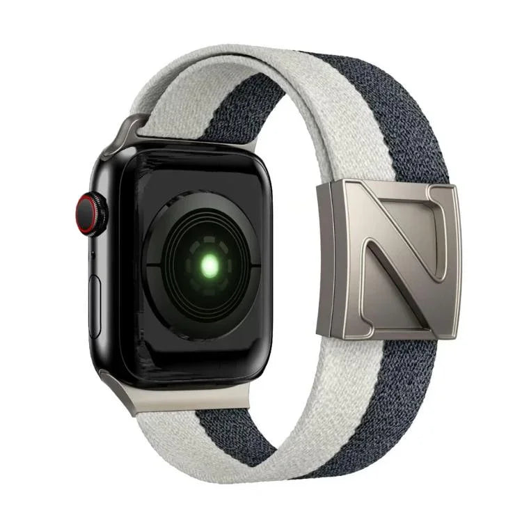 Z Shaped Magnetic Clasp Two Color Nylon Watch Band, For Apple Watch 46mm / 49mm / 45mm / 44mm, For Apple Watch 42mm / 41mm / 40mm / 38mm