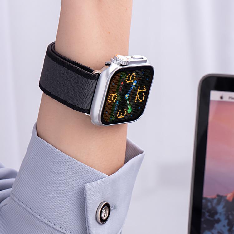 Z Shaped Magnetic Clasp Two Color Nylon Watch Band, For Apple Watch 46mm / 49mm / 45mm / 44mm, For Apple Watch 42mm / 41mm / 40mm / 38mm
