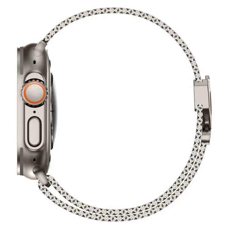 Metal Clasp Coarse Mesh Milan Stainless Steel Watch Band, For Apple Watch 46mm / 49mm / 45mm / 44mm