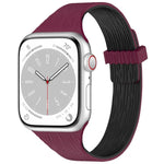 Water Wood Grain Small Waist Magnetic Silicone Watch Band, For Apple Watch 46mm / 49mm / 45mm / 44mm, For Apple Watch 42mm / 41mm / 40mm / 38mm