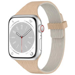 Water Wood Grain Small Waist Magnetic Silicone Watch Band, For Apple Watch 46mm / 49mm / 45mm / 44mm, For Apple Watch 42mm / 41mm / 40mm / 38mm