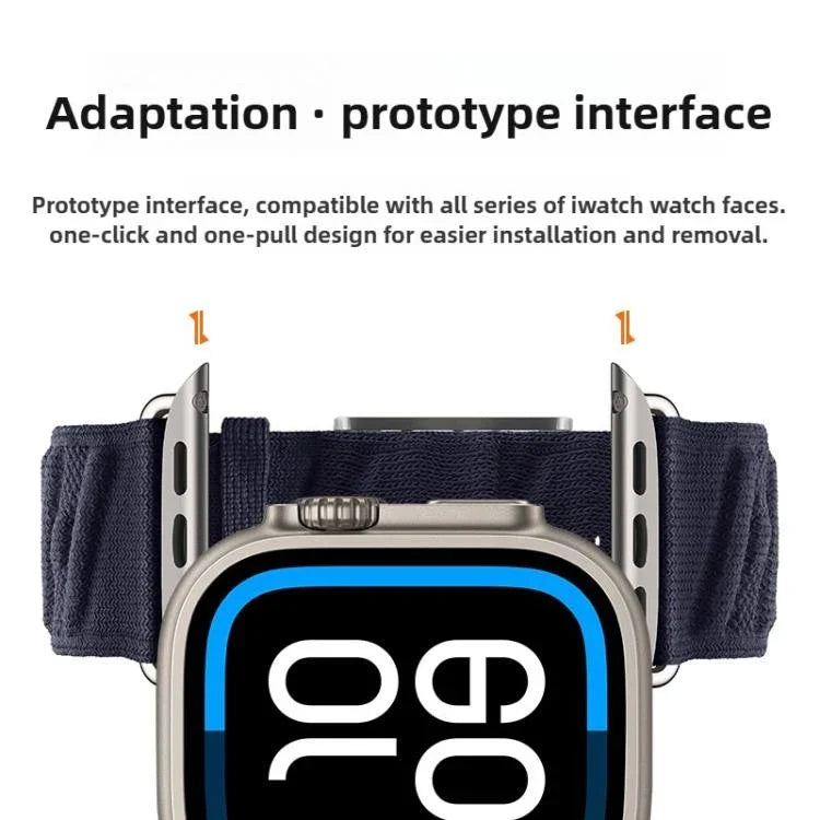 Style H Twill Nylon Watch Band, For Apple Watch 46mm / 49mm / 45mm / 44mm, For Apple Watch 42mm / 41mm / 40mm / 38mm