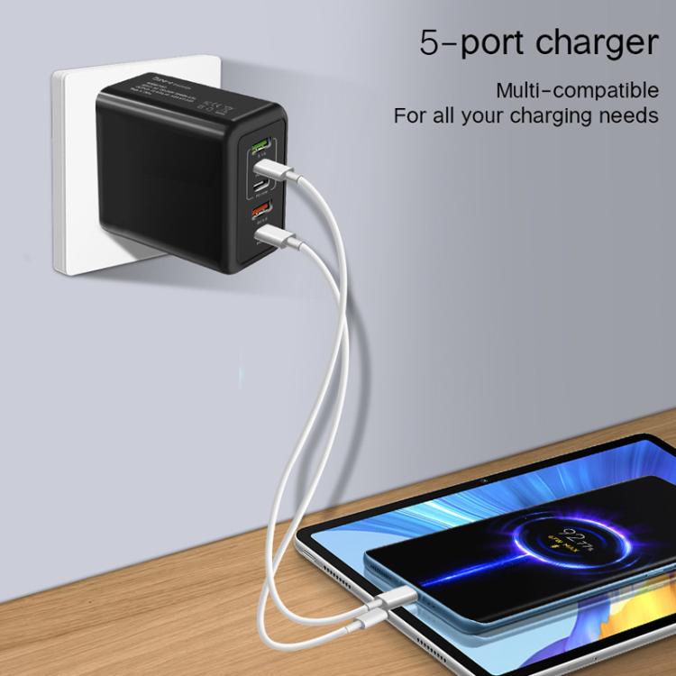 TE-PD43 Type-C x 3, USB-A x 2 Multi-port Charger for Mobile Phones / Tablets，UK Plug, UK Plug