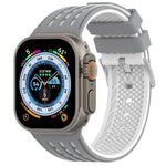 Vertical Holes Dual-Color Breathable Silicone Watch Band, For Apple Watch 46mm/ 49mm / 45mm / 44mm
